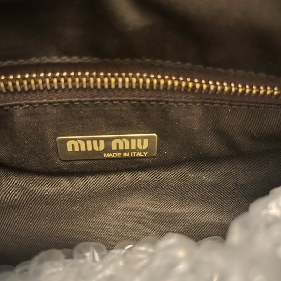 MIU MIU Khaki Pattina nylon handbag with leather trim. - Picture 3 of 9